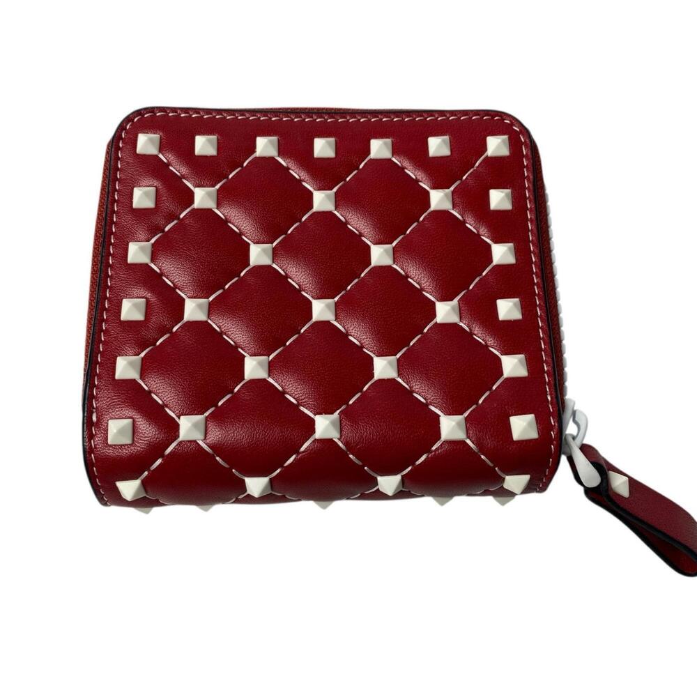 Valentino Garavani bi-fold wallet with Rockstud design for women.